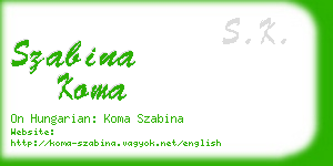 szabina koma business card